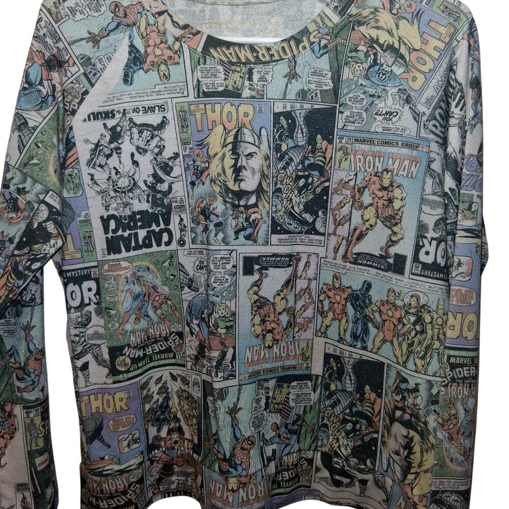 Marvel Comic Book Print Sweater – Retro Superhero Vibes
